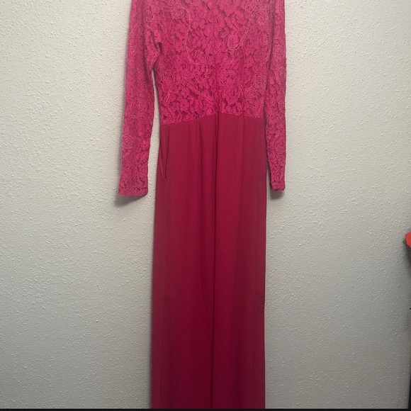 Elegant Pink Lace Jumpsuit - Picture 2 of 3